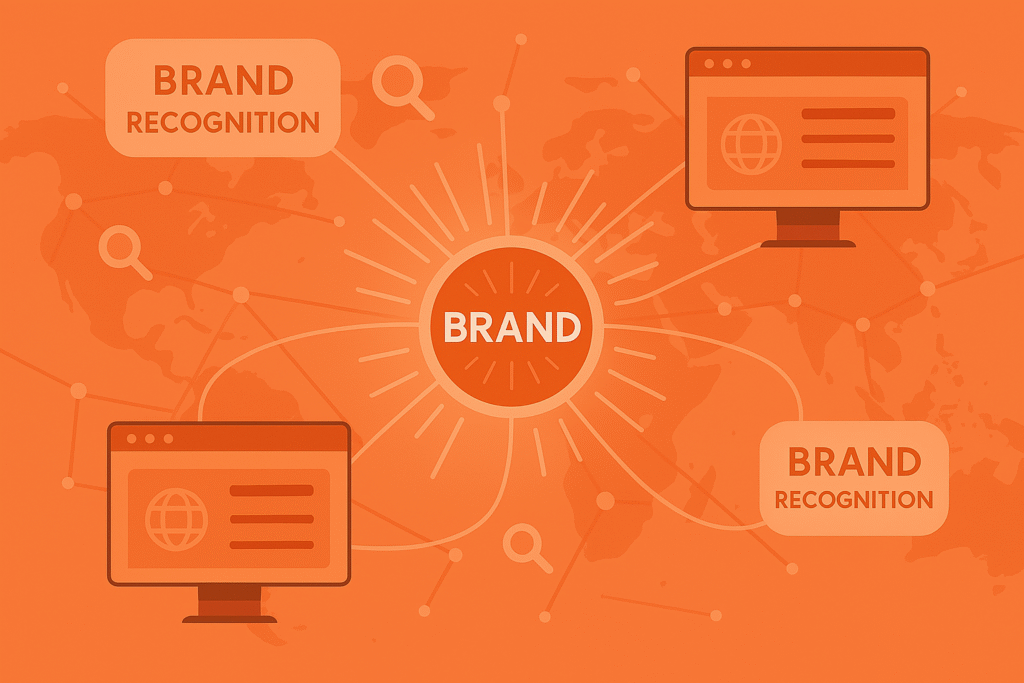 A brand logo visibility