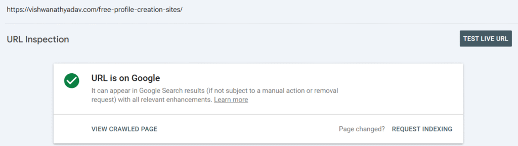 check indexing in google search console