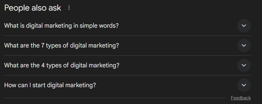 People also ask section use for LSI Keywords